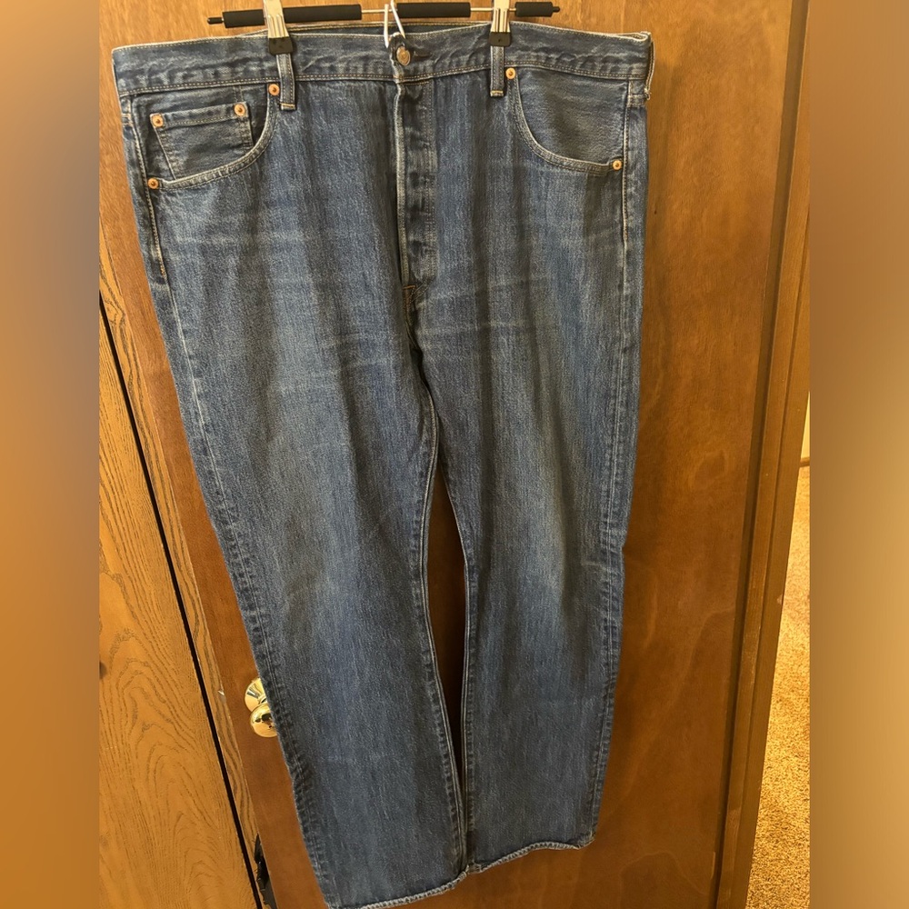 Levi’s 501 button fly dark wash jeans